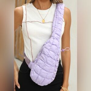 Stylish Purple Quilted Women's Sling Bag